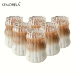 2/4/6PCS INS Glass Cup Heat-resistant Tumbler Drinkware Transparent Tea Juice Milk Coffee Mug Home Water Glasses Stripe Beer Mug